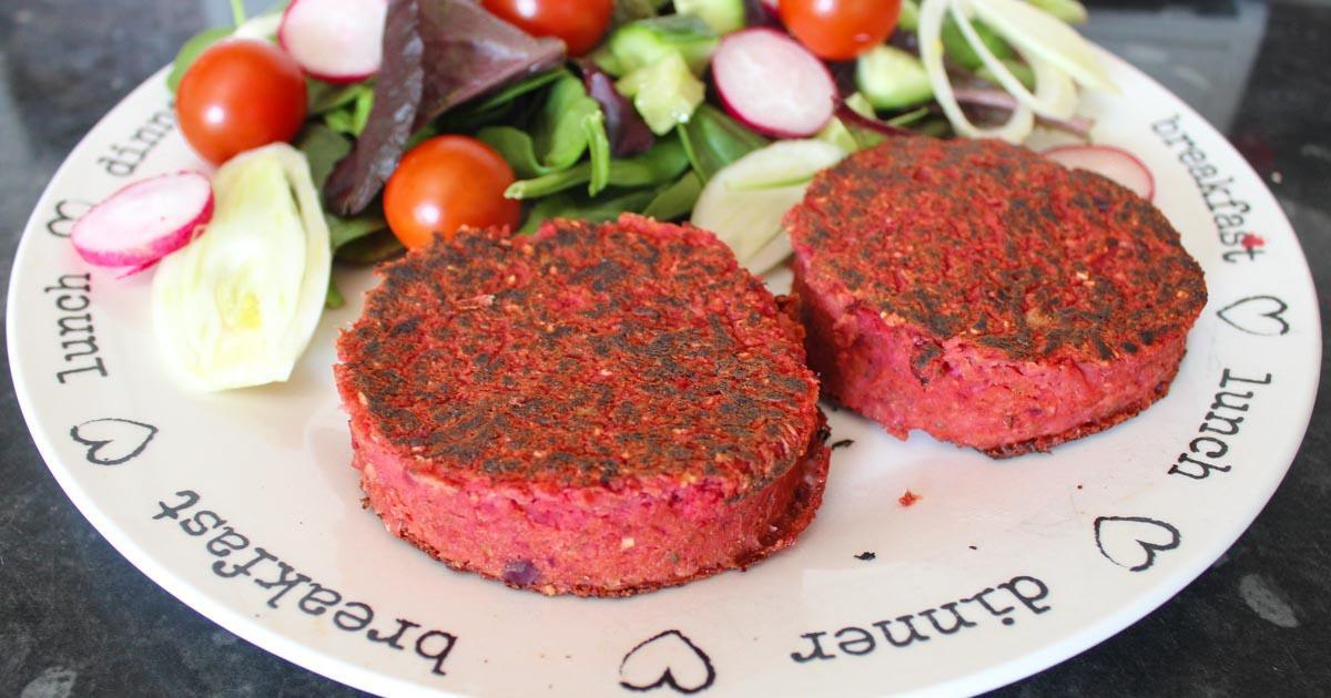 Gluten Free Beetroot and Chickpea Burgers