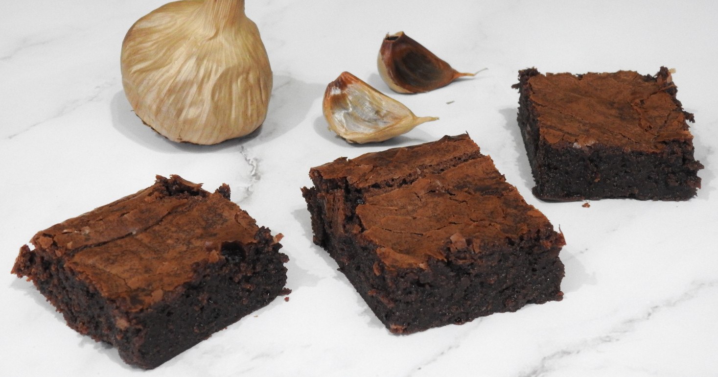 Gluten Free Black Garlic Chocolate Brownies