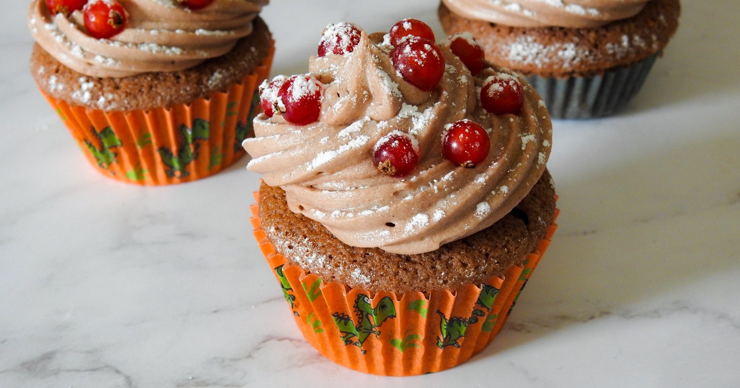 Gluten Free Chocolate Redcurrant Topped Cupcakes