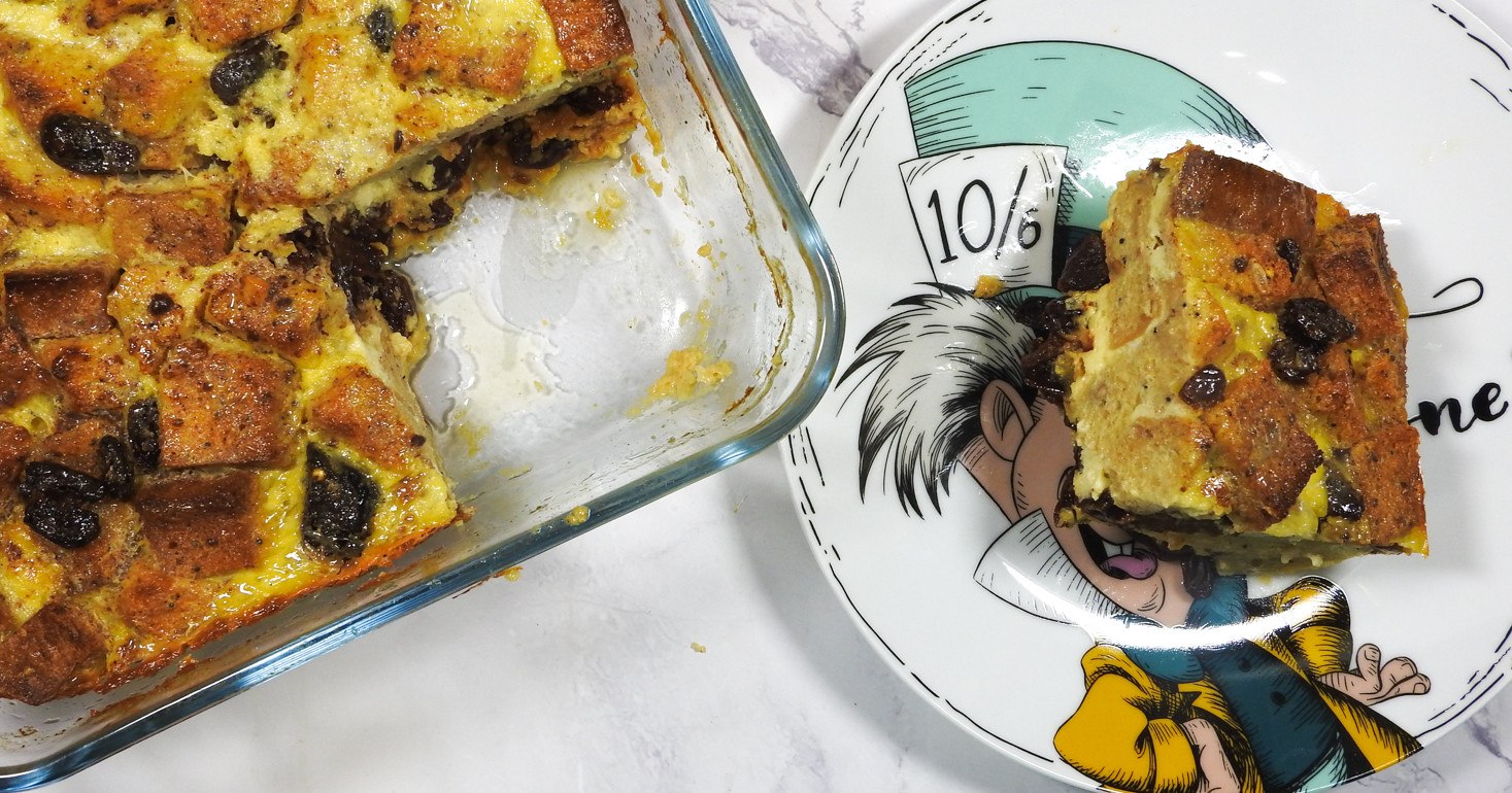 Gluten Free Prune and Raisin Bread Pudding