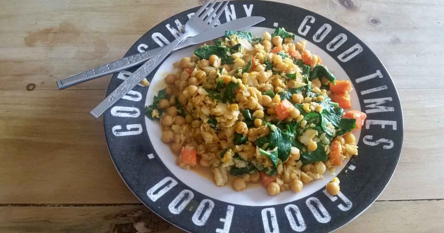 Gluten Free Turmeric Spiced Cod and Chickpeas